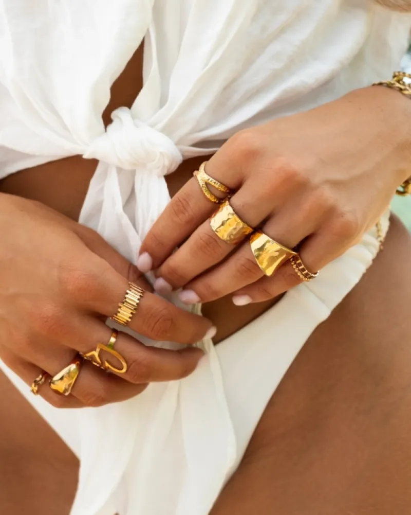 Finaste Stripes ring verstelbaar goudkleurig Hot