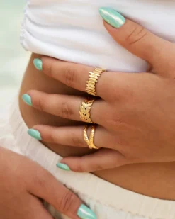 Finaste Stripes ring verstelbaar goudkleurig Hot