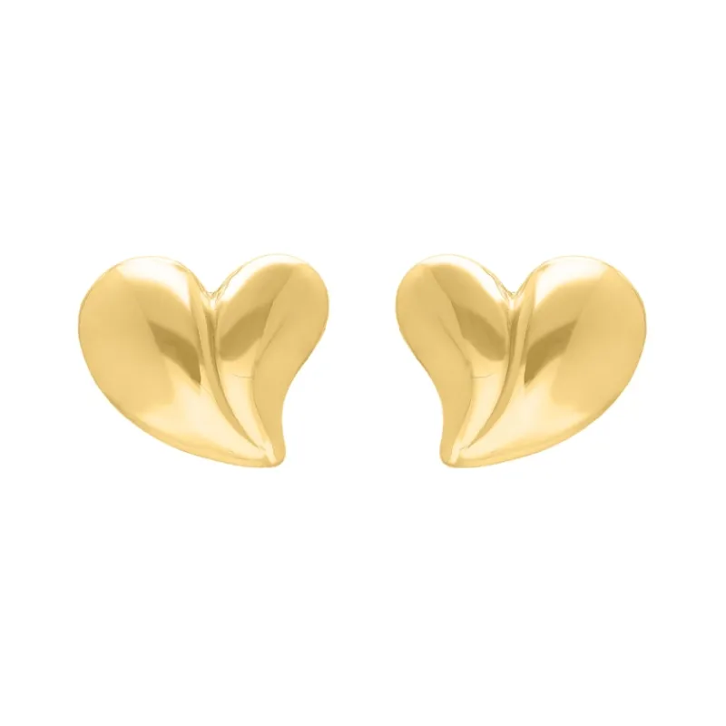 Finaste Stud oorbellen statement hart goudkleurig Best