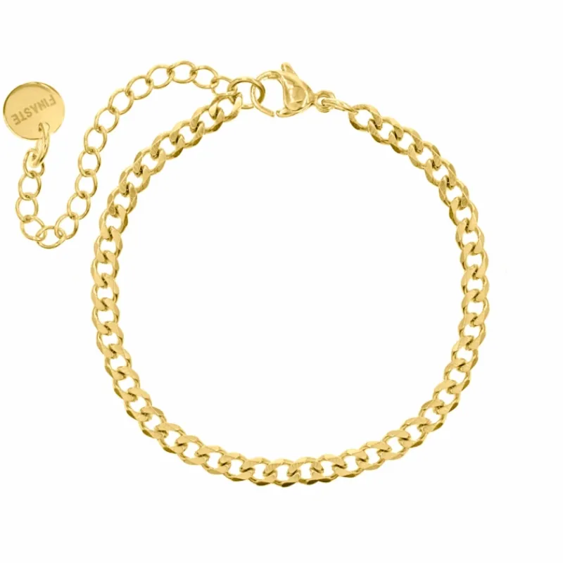 Finaste Subtiel plat schakelarmbandje goud kleurig Clearance