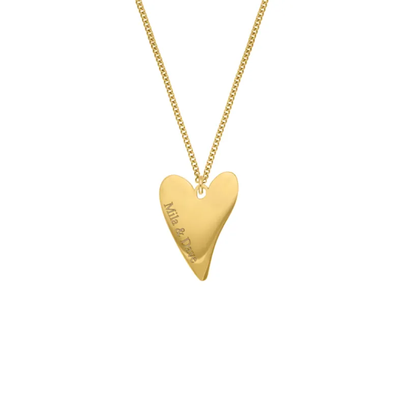 Finaste Sweet heart ketting graveren goudkleurig Fashion