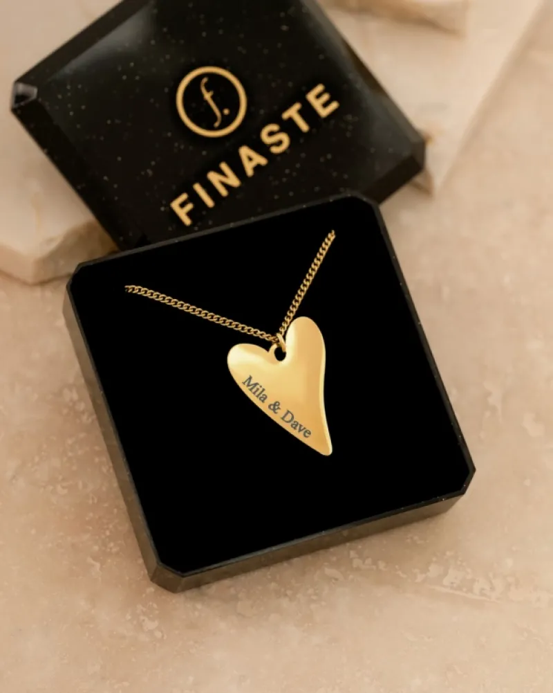 Finaste Sweet heart ketting graveren goudkleurig Fashion
