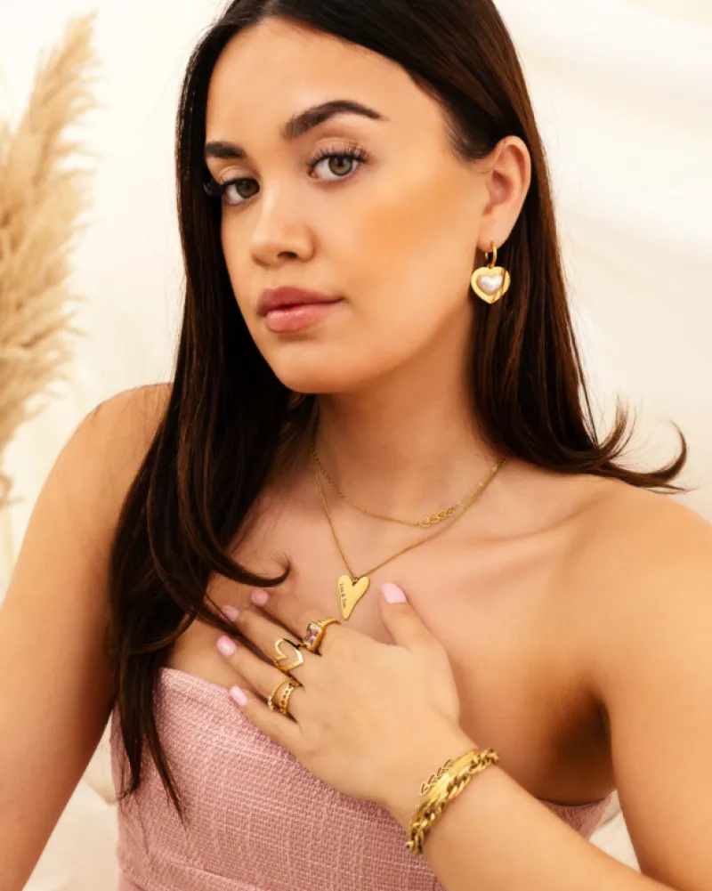 Finaste Sweet heart ketting graveren goudkleurig Fashion