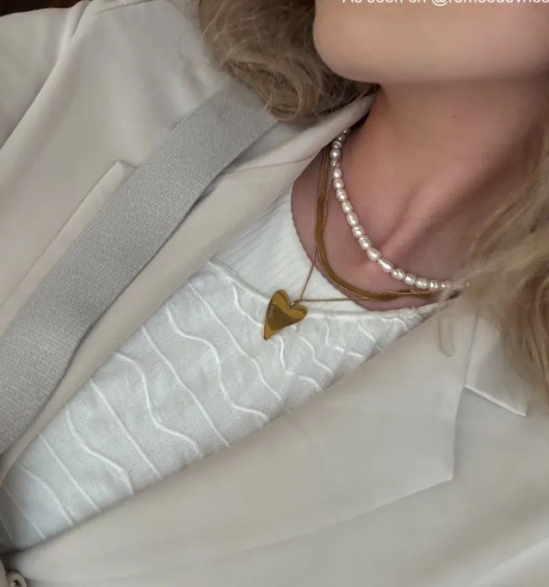 Finaste Sweet heart ketting graveren goudkleurig Fashion