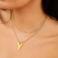 Finaste Sweet heart ketting graveren goudkleurig Fashion