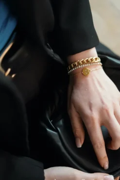 Finaste Tennis bracelet goud kleurig Best
