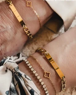 Finaste Tennis bracelet goud kleurig Best
