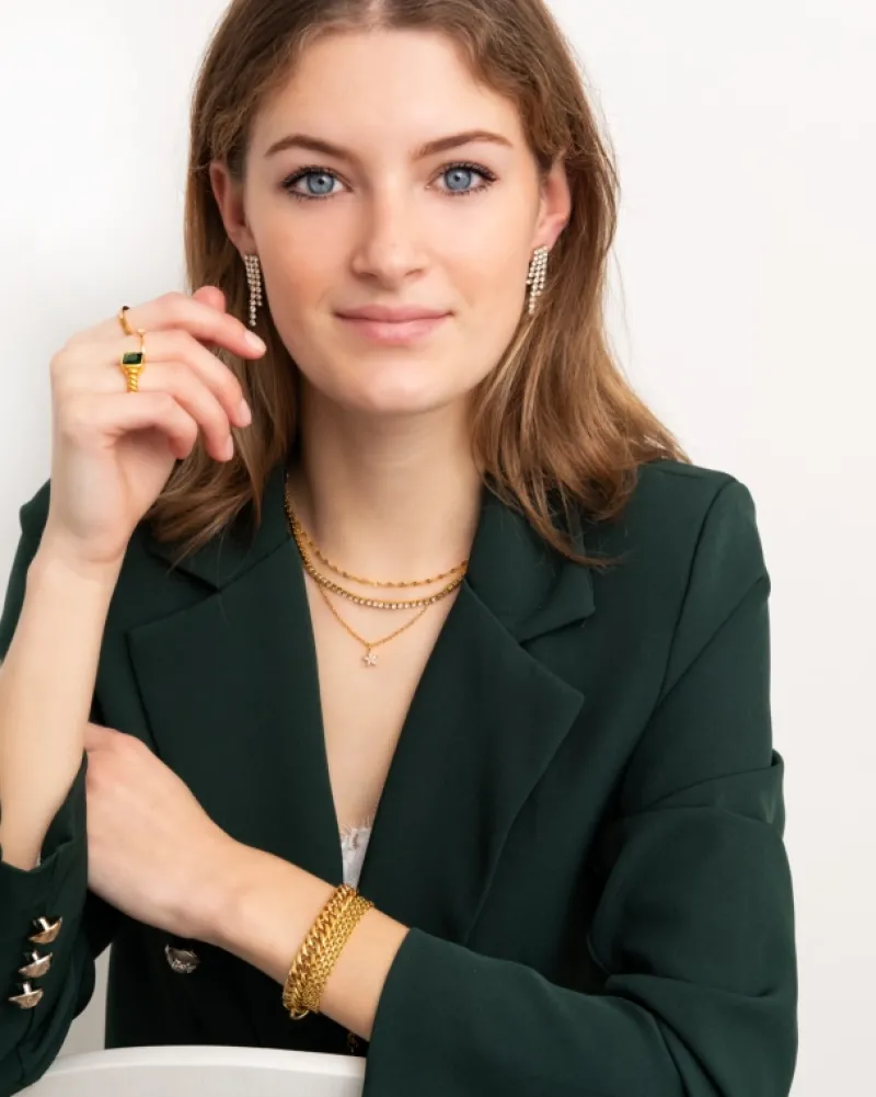 Finaste Tennis necklace goud kleurig Hot