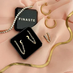 Finaste Tennis necklace goud kleurig Hot