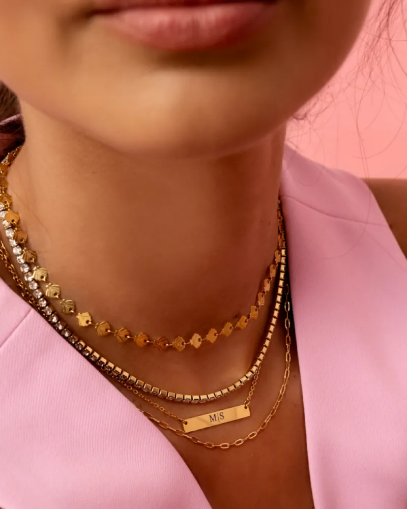 Finaste Tennis necklace goud kleurig Hot