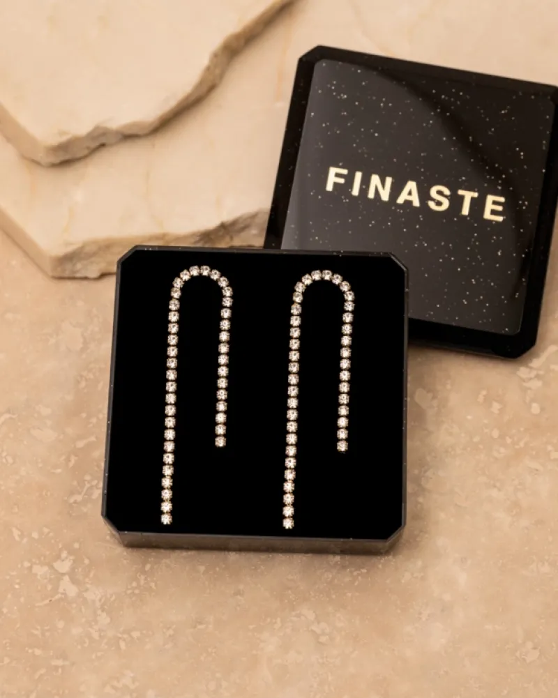 Finaste Tennis Party Earrings Goldplated Fashion
