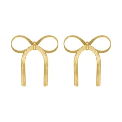 Finaste Trendy bow earrings goudkleurig Clearance
