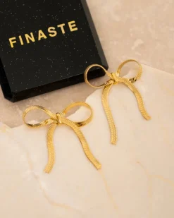 Finaste Trendy bow earrings goudkleurig Clearance