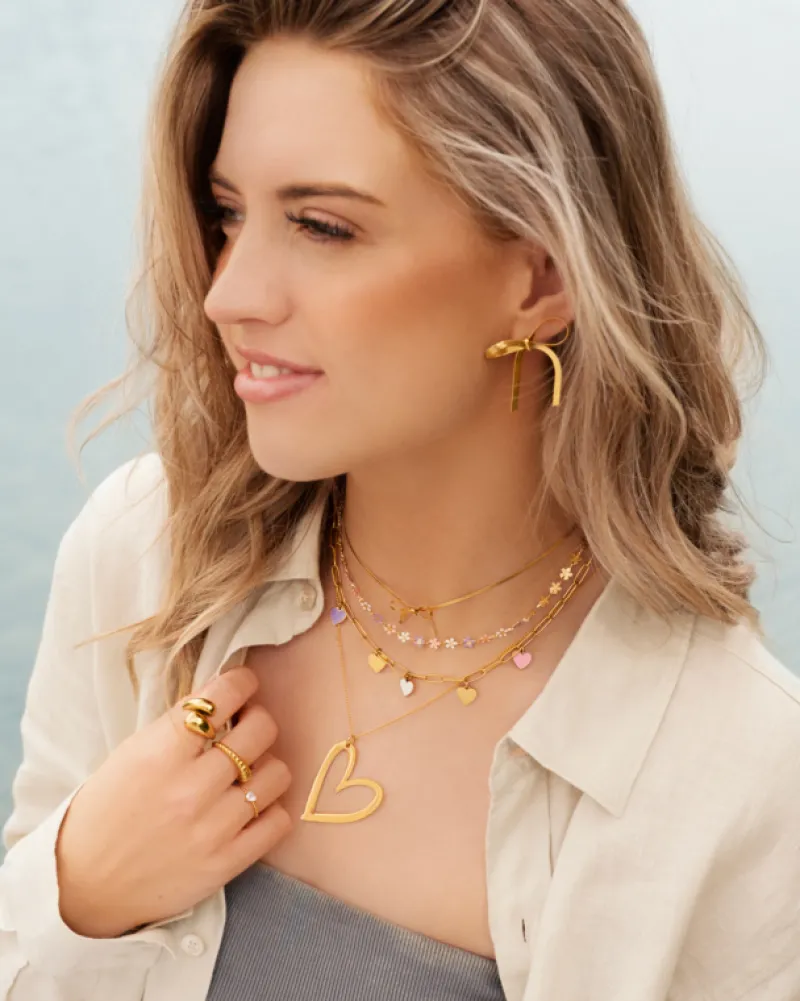 Finaste Trendy bow earrings goudkleurig Clearance