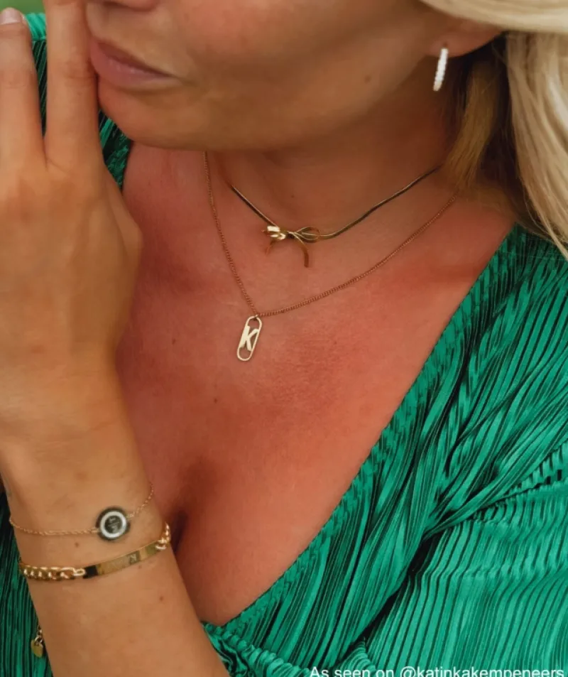Finaste Trendy bow necklace goudkleurig Discount