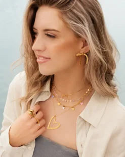 Finaste Trendy bow necklace goudkleurig Discount