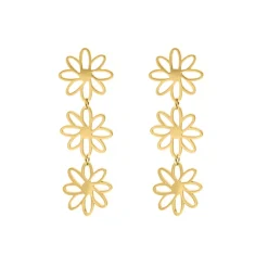 Finaste Triple flower earrings goldplated Online