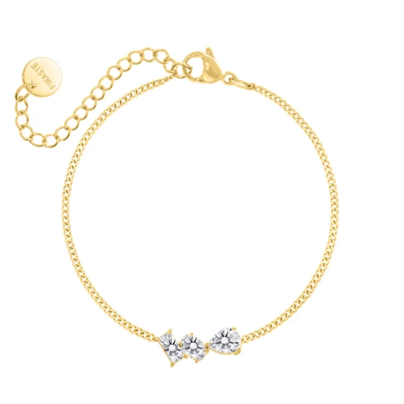 Finaste Triple gem bracelet goldplated New
