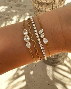 Finaste Triple gem bracelet goldplated New
