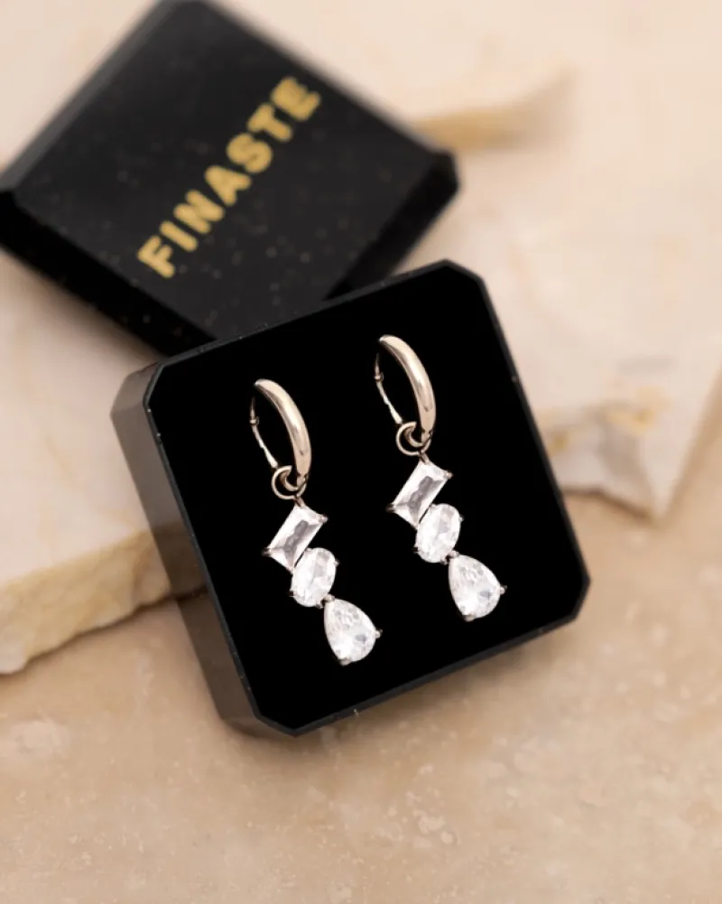 Finaste Triple gem earrings Discount