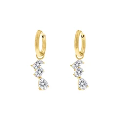 Finaste Triple gem earrings goldplated New