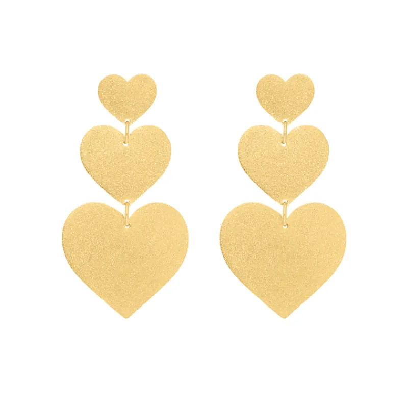Finaste Triple heart earrings goldplated Discount