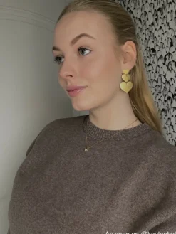 Finaste Triple heart earrings goldplated Discount