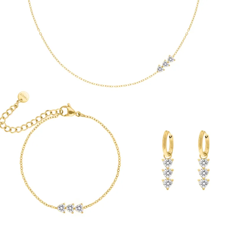Finaste Triple love sieraden set goud kleurig Online