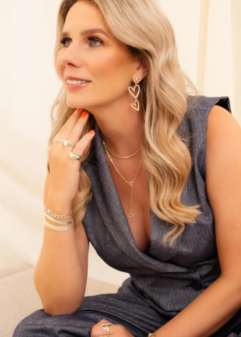 Finaste Triple open heart earrings Clearance