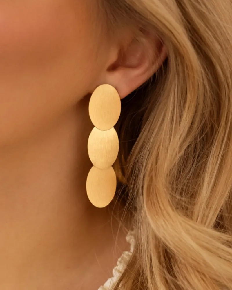 Finaste Triple oval earrings goldplated New