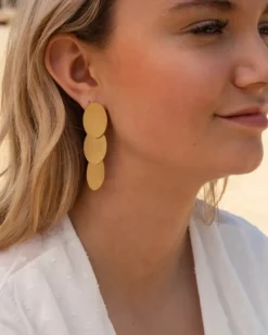 Finaste Triple oval earrings goldplated New