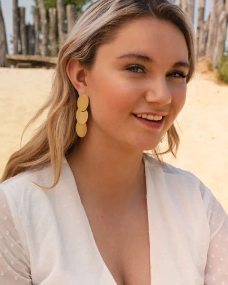 Finaste Triple oval earrings goldplated New