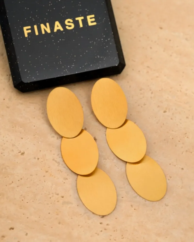 Finaste Triple oval earrings goldplated New