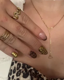 Finaste Triple ring verstelbaar goudkleurig Sale