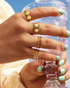 Finaste Triple ring verstelbaar goudkleurig Sale