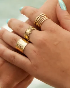Finaste Triple ring verstelbaar goudkleurig Sale
