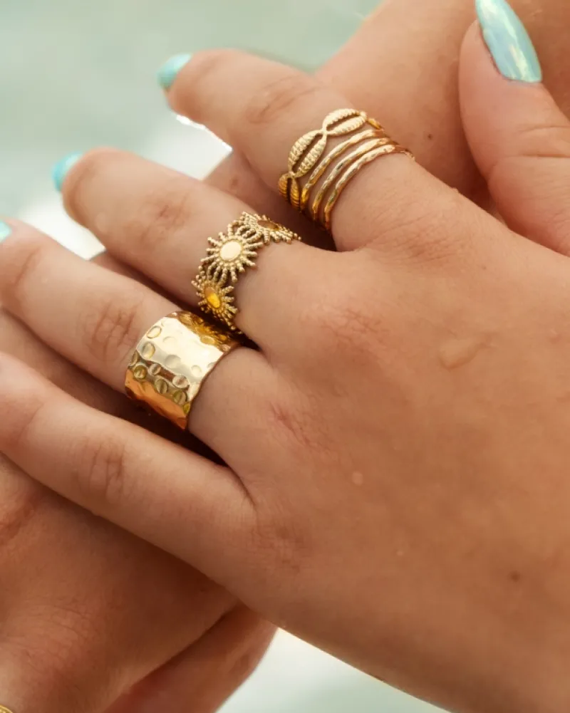 Finaste Triple ring verstelbaar goudkleurig Sale