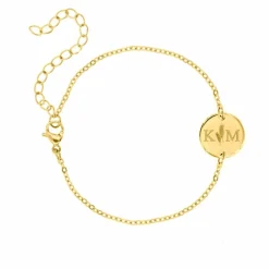 Finaste Twee Initialen armband Goud Kleurig Fashion