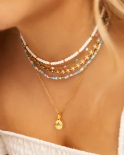 Finaste Twee Initialen ketting goud kleurig New