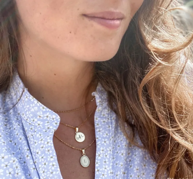 Finaste Twee Initialen ketting goud kleurig New