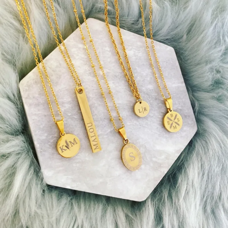 Finaste Twee Initialen ketting goud kleurig New