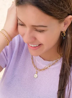 Finaste Twee Initialen ketting goud kleurig New