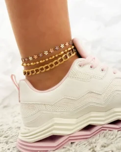 Finaste Twin chain anklet goldplated Sale