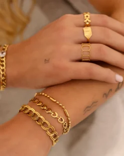 Finaste Twin chain bracelet goldplated Fashion