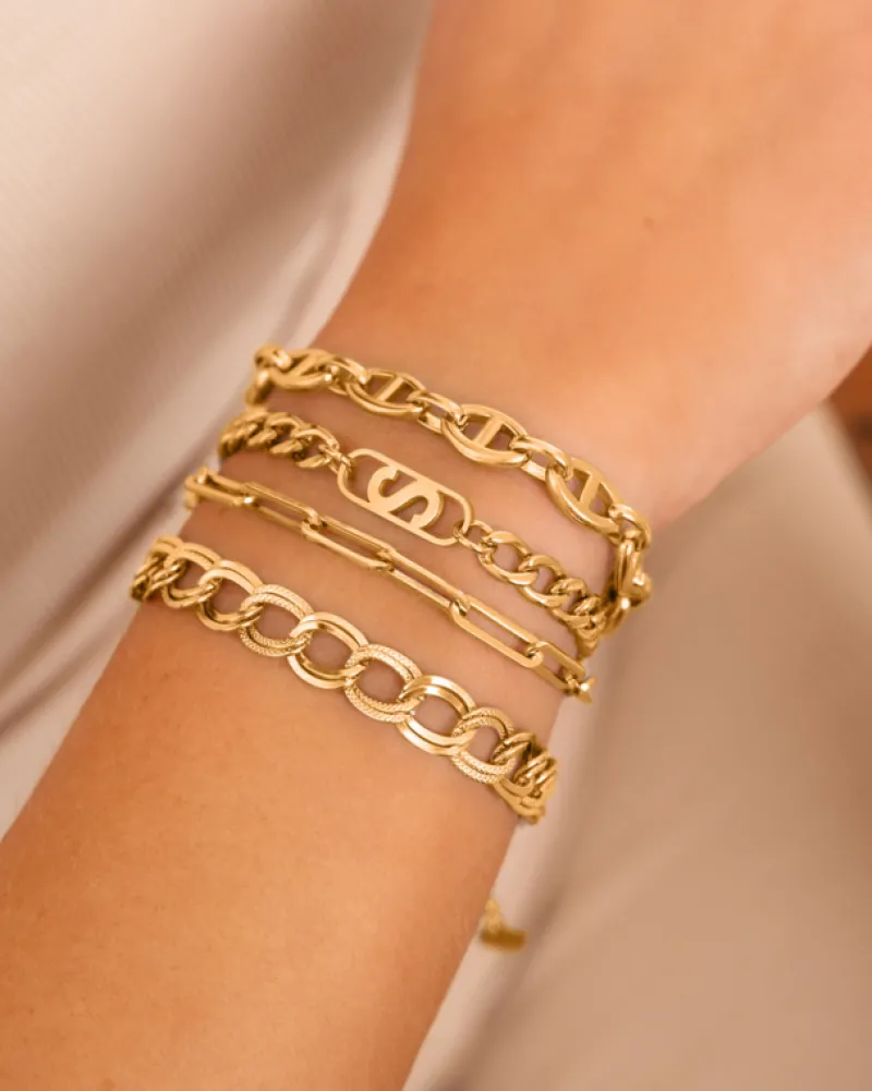 Finaste Twin chain bracelet goldplated Fashion