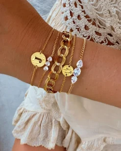 Finaste Twin chain bracelet goldplated Fashion