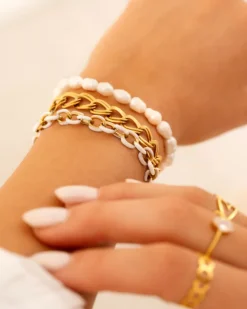 Finaste Twin chain bracelet goldplated Fashion
