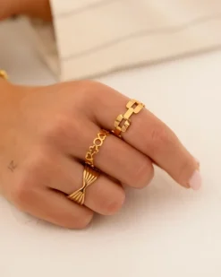 Finaste Twist ring goud kleurig Outlet