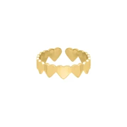 Finaste Verstelbare hartjes ring goudkleurig Fashion