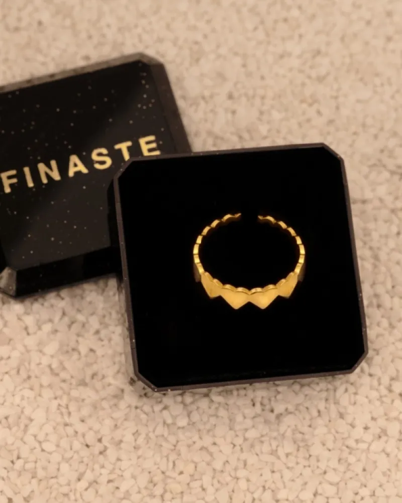 Finaste Verstelbare hartjes ring goudkleurig Fashion
